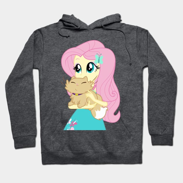 Fluttershy with a cat Hoodie by CloudyGlow